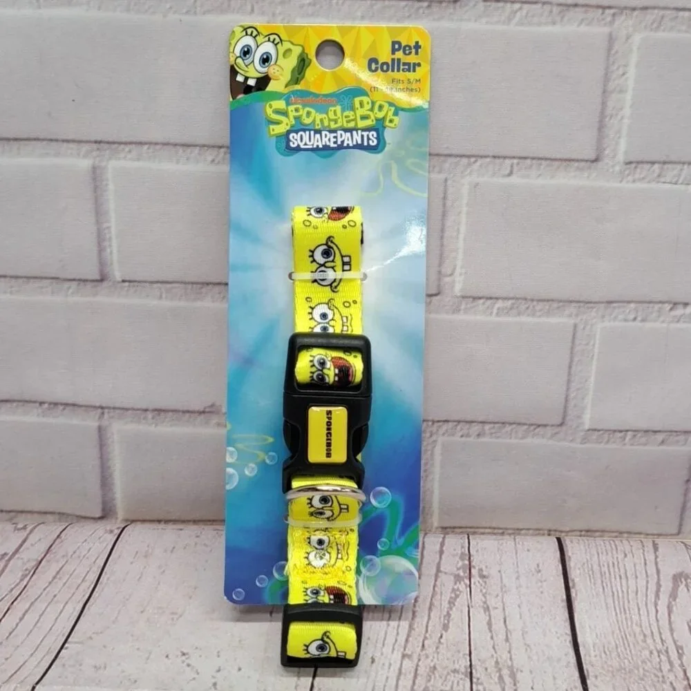 Nickelodeon Spongebob SquarePants All Over Graphics‎ Pet Collar S/M 11